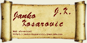 Janko Košarović vizit kartica